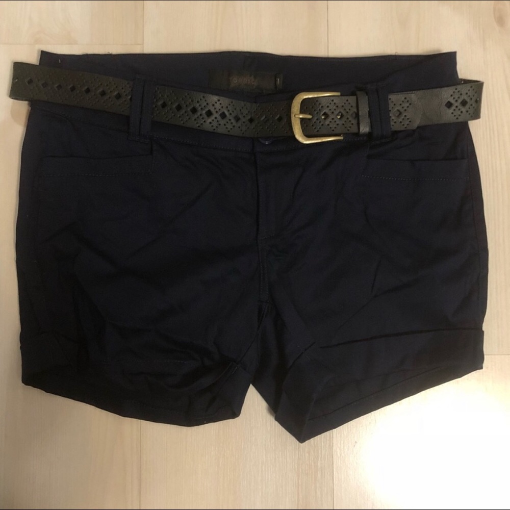 NWOT Torrid Navy BELTED SATEEN SHORTS